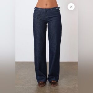 Peachy den Low-Rise Wide-Leg Stevie Jeans - Dark Indigo